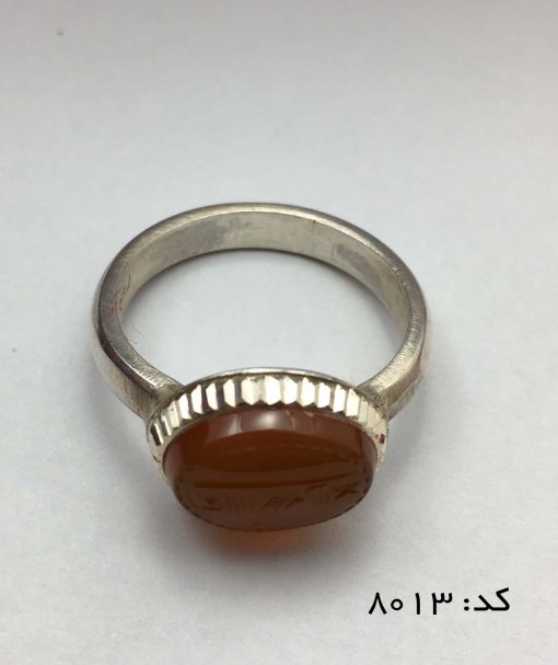 انگشتر عقیق یمن با حکاکی شرف الشمس هنر دست استاد ضابطی - کد 8013 - تصویر 3