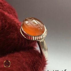 انگشتر عقیق یمن با حکاکی شرف الشمس هنر دست استاد ضابطی - کد 8013