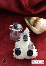 سرویس یاقوت کبود اصل زنانه طرح ارغوان - کد 7028 - تصویر 5