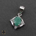 مدال نقره زمرد گردنبند جواهرمال (1) مدال نقره زمرد گردنبند جواهرمال