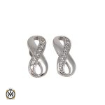1 گوشواره نقره زنانه طرح بی نهایت - کد 5012