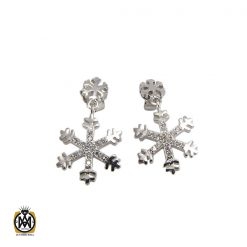 گوشواره نقره طرف برفین زنانه - کد 5017