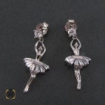 گوشواره نقره زنانه طرح بالرین - کد 5006 - تصویر 2