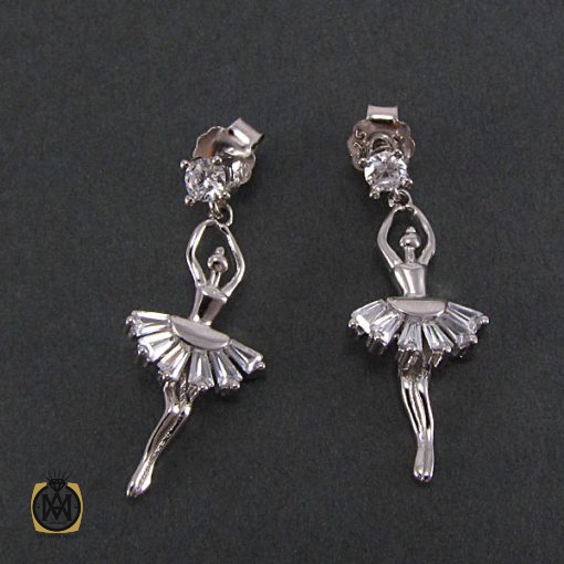 گوشواره نقره زنانه طرح بالرین - کد 5006 - تصویر 2