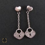 2 گوشواره نقره زنانه طرح سوسن - کد 5010 - تصویر 2