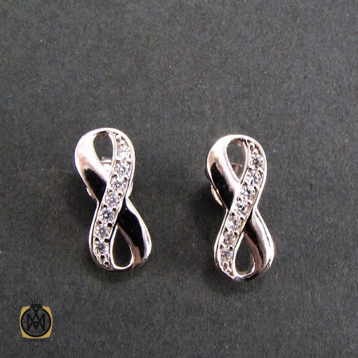 گوشواره نقره زنانه طرح بی نهایت - کد 5012 - تصویر 3