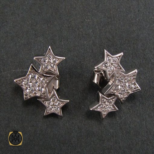 2 گوشواره نقره زنانه طرح ستاره - کد 5019 - تصویر 3