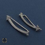 2 گوشواره نقره طرح الیسا زنانه - کد 5009 - تصویر 2