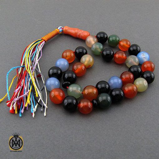 تسبیح ام البنین 33 دانه عقیق درشت - کد 4008 - تصویر 2