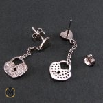 3 گوشواره نقره زنانه طرح سوسن - کد 5010 - تصویر 3