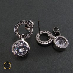 گوشواره نقره زنانه طرح نیلوفر - کد 5018 گوشواره نقره زنانه طرح نیلوفر - کد 5018