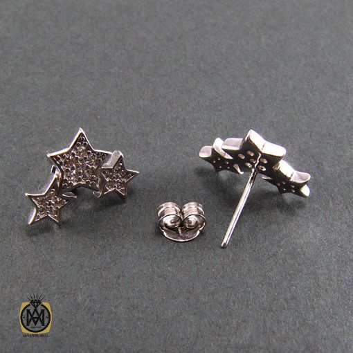 3 گوشواره نقره زنانه طرح ستاره - کد 5019 - تصویر 2
