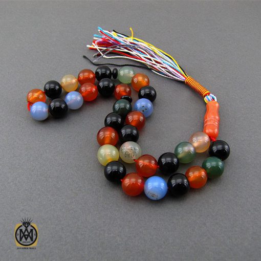 تسبیح ام البنین 33 دانه عقیق درشت - کد 4008 - تصویر 3