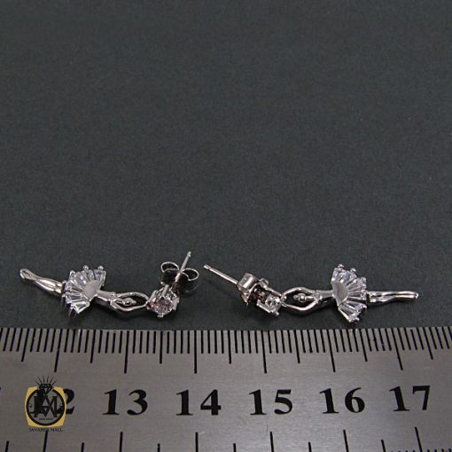 گوشواره نقره زنانه طرح بالرین - کد 5006 - تصویر 4