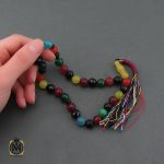 5 تسبیح  33دانه جید تراش ام البنین با حکاکی شرف الشمس - کد 4023 - تصویر 5
