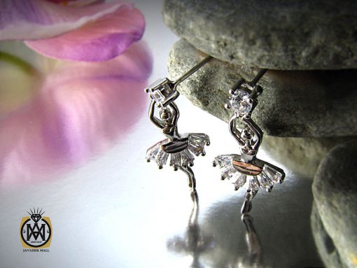 گوشواره نقره زنانه طرح بالرین - کد 5006 - تصویر 5