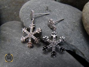 5017 گوشواره نقره طرف برفین زنانه - کد 5017 - تصویر 5