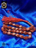 تسبیح عقیق قرمز 33 دانه تراش ممتاز طرح پیچ مرغوب - کد 4018 - تصویر 2