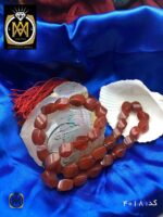 تسبیح عقیق قرمز 33 دانه تراش ممتاز طرح پیچ مرغوب - کد 4018 - تصویر 3