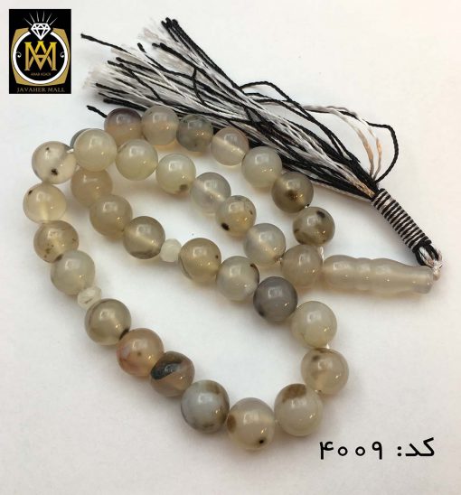 تسبیح عقیق شجر سفید 33 دانه - کد 4009 - تصویر 3