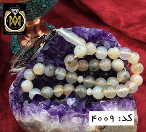 تسبیح عقیق شجر سفید 33 دانه - کد 4009 - تصویر 4