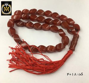 تسبیح عقیق قرمز 33 دانه تراش ممتاز طرح پیچ مرغوب - کد 4018