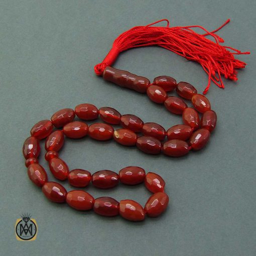 تسبیح قرمز 33 دانه اصلی عقیق سرخ
