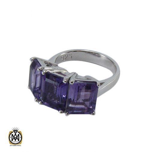 1 انگشتر آمتیست زنانه طرح یارا - کد 2043 - تصویر 1