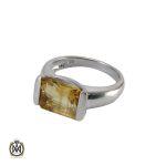 انگشتر سیترین اصل و معدنی زنانه طرح ماهک - کد 2049