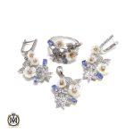 1 سرویس تانزانایت، کوارتز و صدف طرح مهشید زنانه - کد 7037