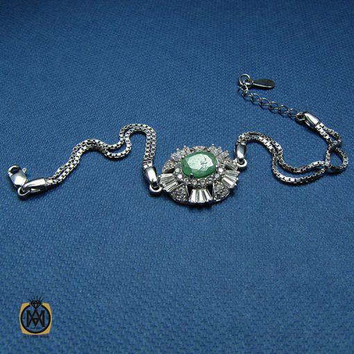 1 دستبند نقره زمرد زنانه – کد 1018 - تصویر 6