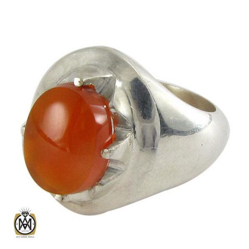 انگشتر عقیق یمن حکاکی شرف الشمس مردانه - کد 8073 - تصویر 1