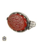 1 انگشتر عقیق یمن مردانه با حکاکی پنجتن - کد 8076