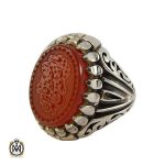 1 انگشتر عقیق یمن مردانه با حکاکی یا بضعه المصطفی فاطمه - کد 8084