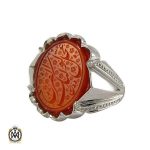 1 انگشتر عقیق یمن مردانه با حکاکی عجل لولیک الفرج - کد 8085