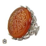 1 انگشتر عقیق یمن مردانه با حکاکی یا اهل العالم قتل الحسین بکربلا عطشانا - کد 8091