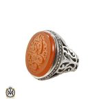 انگشتر عقیق یمن مردانه با حکاکی حب الحسین اجننی - کد 8093