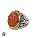 1 انگشتر عقیق یمن مردانه با حکاکی امیری حسین و نعم الامیر - کد 8098