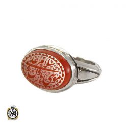انگشتر عقیق یمن مردانه با حکاکی سلام علی موسی و هارون - کد 8112 انگشتر عقیق یمن مردانه با حکاکی سلام علی موسی و هارون - کد 8112