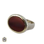 انگشتر عقیق قرمز مردانه - کد 8139