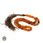 تسبیح کهربای پودری 33 دانه هلی - کد 4074