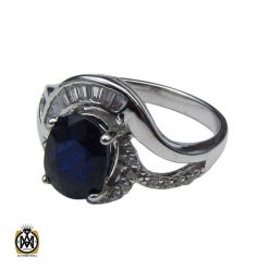 انگشتر یاقوت کبود طرح شبنم زنانه -کد 2002