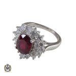 1 انگشتر یاقوت سرخ طرح آرزو زنانه -کد 2011