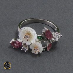 نیم ست تورمالین، کوارتز و صدف طرح مهرخ زنانه - کد 7036