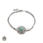 2 دستبند نقره زمرد زنانه – کد 1018