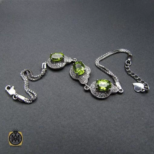 دستبند نگین اصلی زبرجد زنانه طرح پریسا – کد 1020 - تصویر 2
