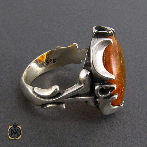 2 انگشتر کهربا مردانه بولونی لهستان اصل - کد 8045 - تصویر 2