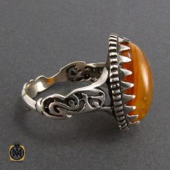 انگشتر کهربا بولونی لهسان اصل و معدنی مردانه - کد 8054 انگشتر کهربا بولونی لهسان اصل و معدنی مردانه - کد 8054