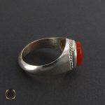 انگشتر عقیق یمن حکاکی شرف الشمس مردانه - کد 8056 - تصویر 2