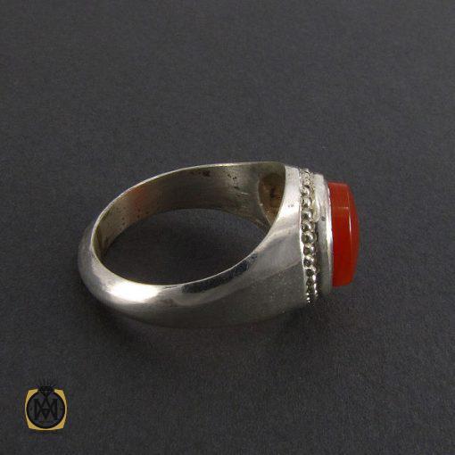 انگشتر عقیق یمن حکاکی شرف الشمس مردانه - کد 8056 - تصویر 2
